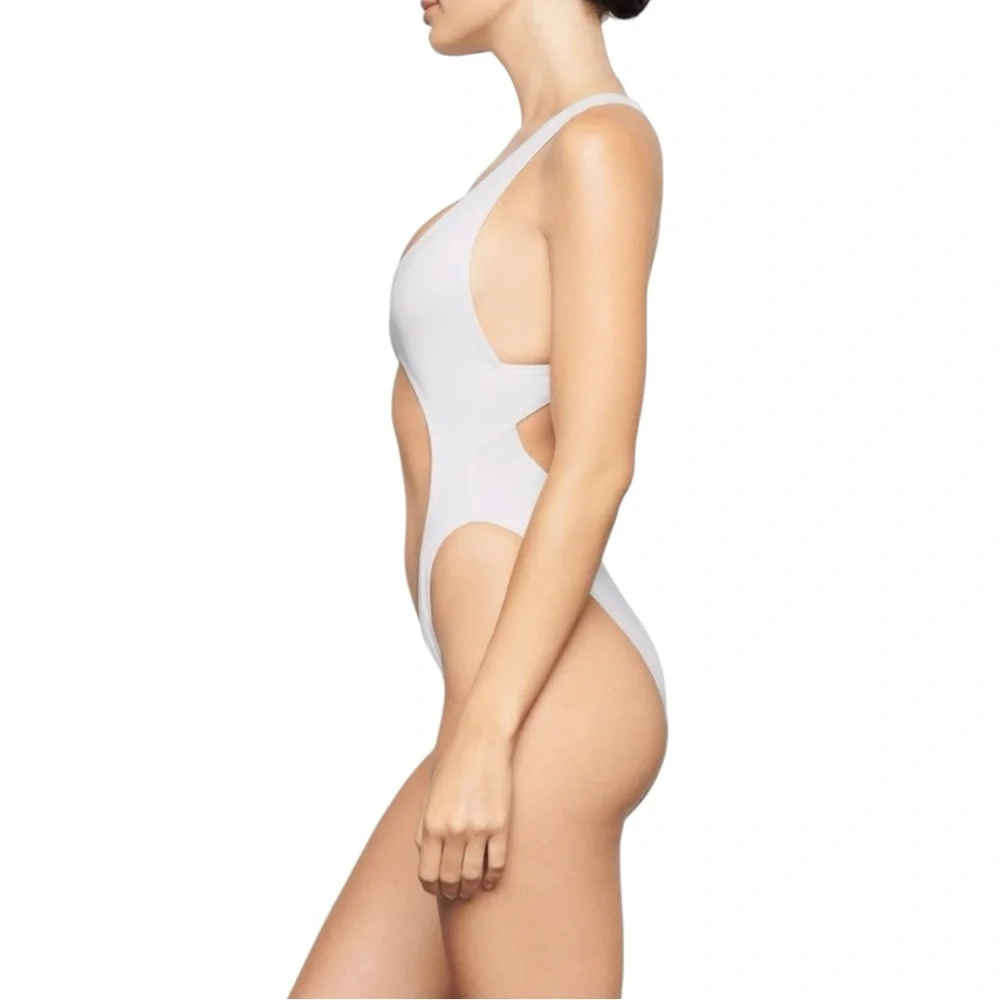 SKIMS White Cutout One-Piece Swimsuit